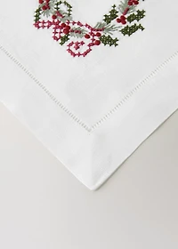 Embroidered linen Christmas placemat