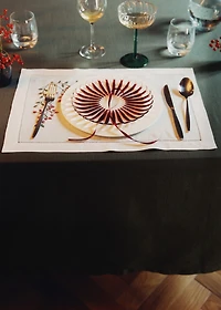 Embroidered linen Christmas placemat