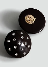 Round crystal appliqué earrings