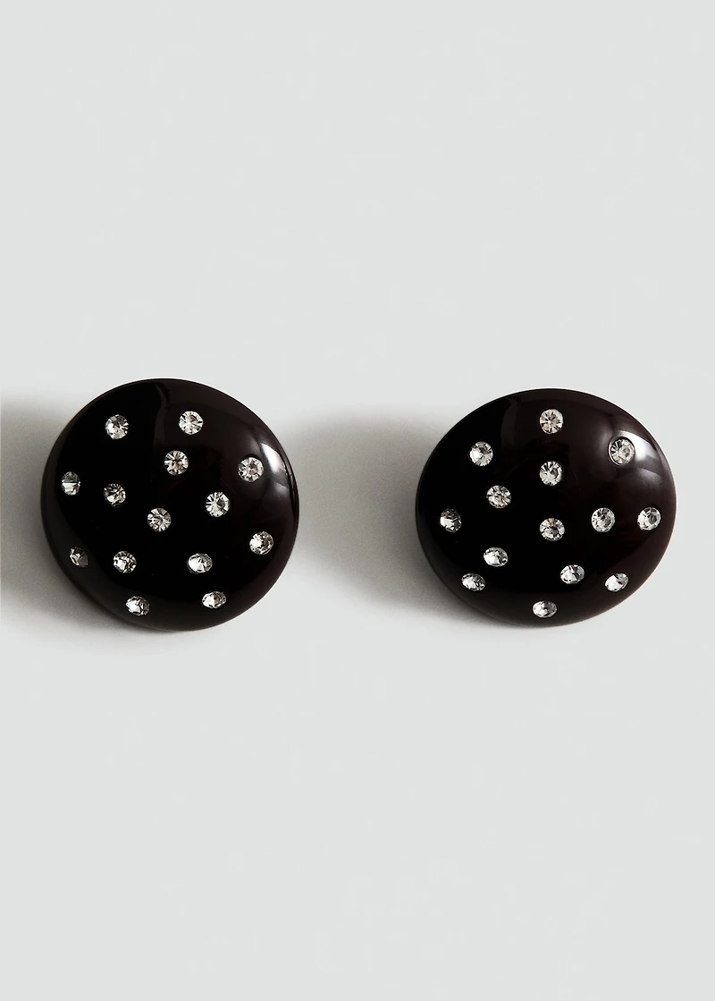 Round crystal appliqué earrings