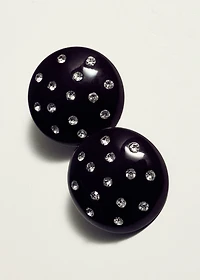 Round crystal appliqué earrings