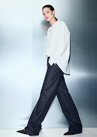 Shiny straight-leg jeans