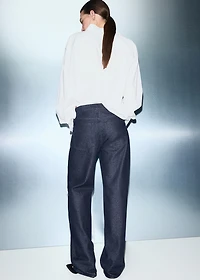 Shiny straight-leg jeans