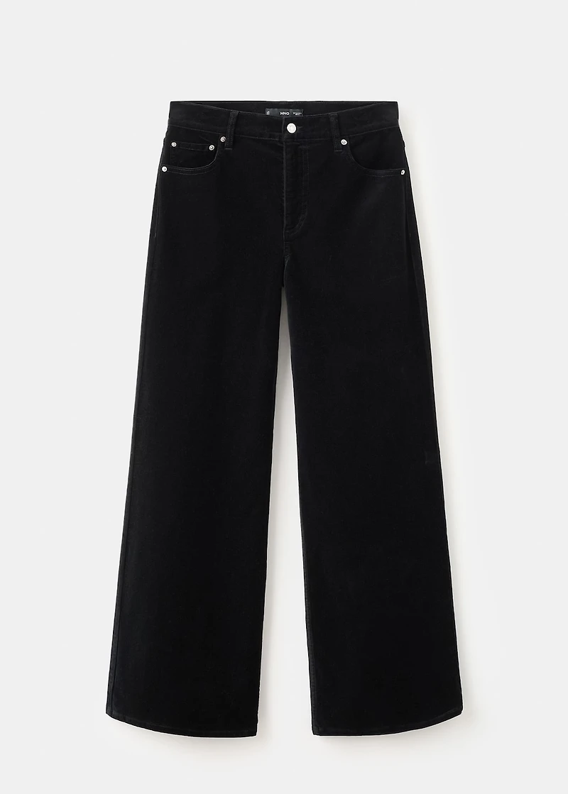 Wide-leg velvet jeans