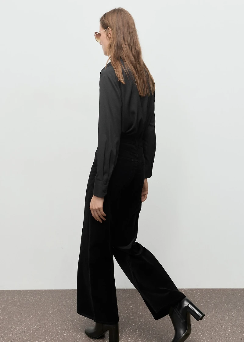 Wide-leg velvet jeans