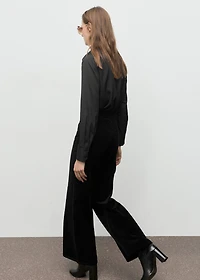 Wide-leg velvet jeans