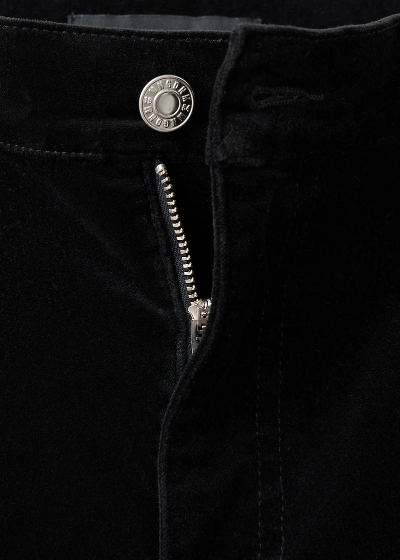 Wide-leg velvet jeans