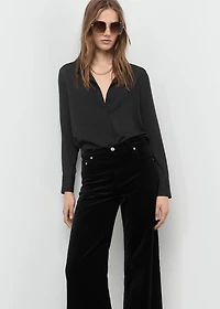 Wide-leg velvet jeans