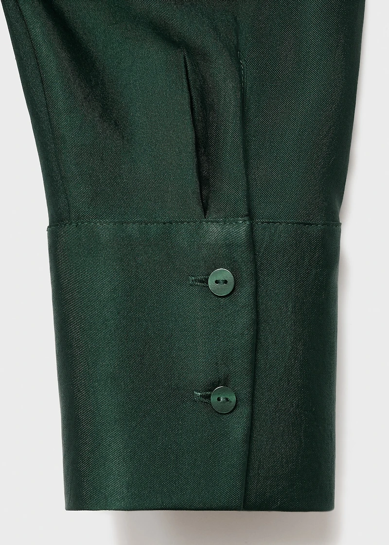 Cross-over satin blouse