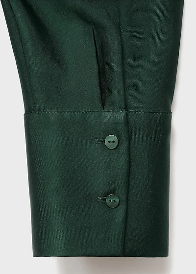 Cross-over satin blouse