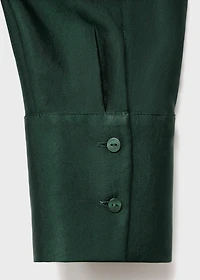 Cross-over satin blouse