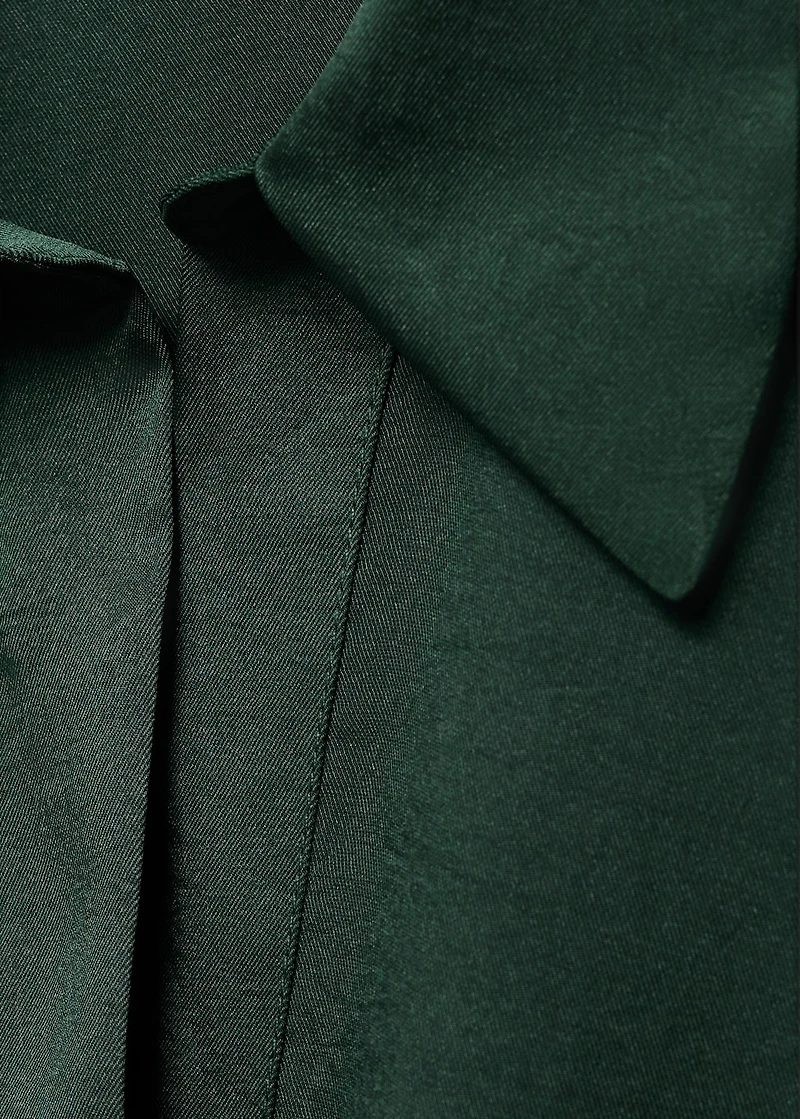 Cross-over satin blouse