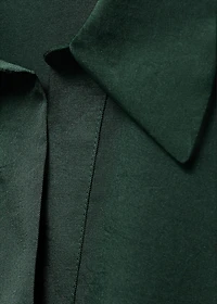 Cross-over satin blouse