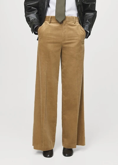 Wide-leg corduroy pants