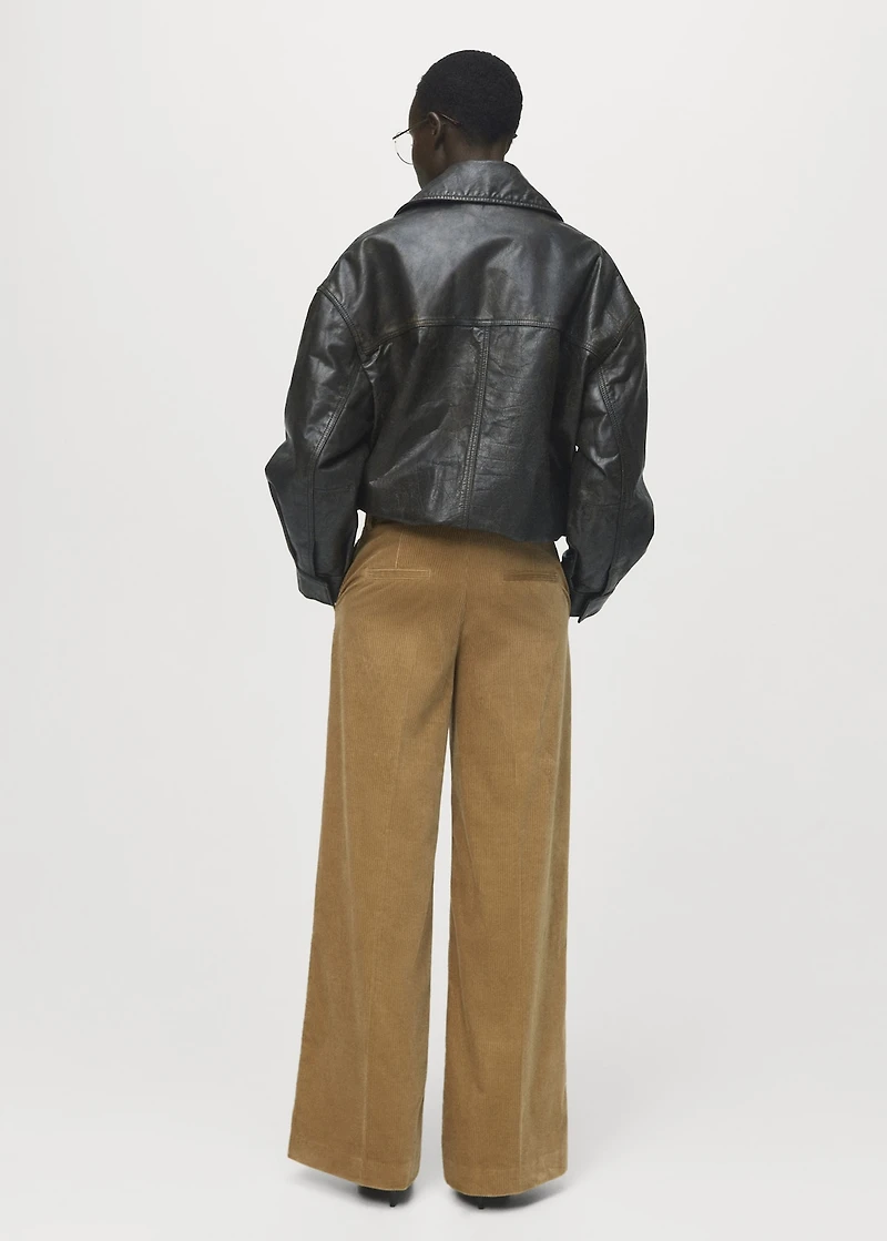 Wide-leg corduroy pants