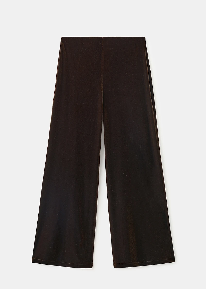 Velvet wide-leg trousers