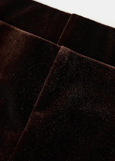 Velvet wide-leg trousers