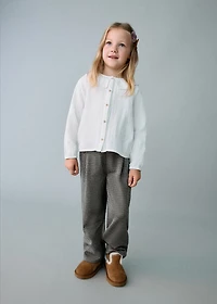 Houndstooth print straight pants