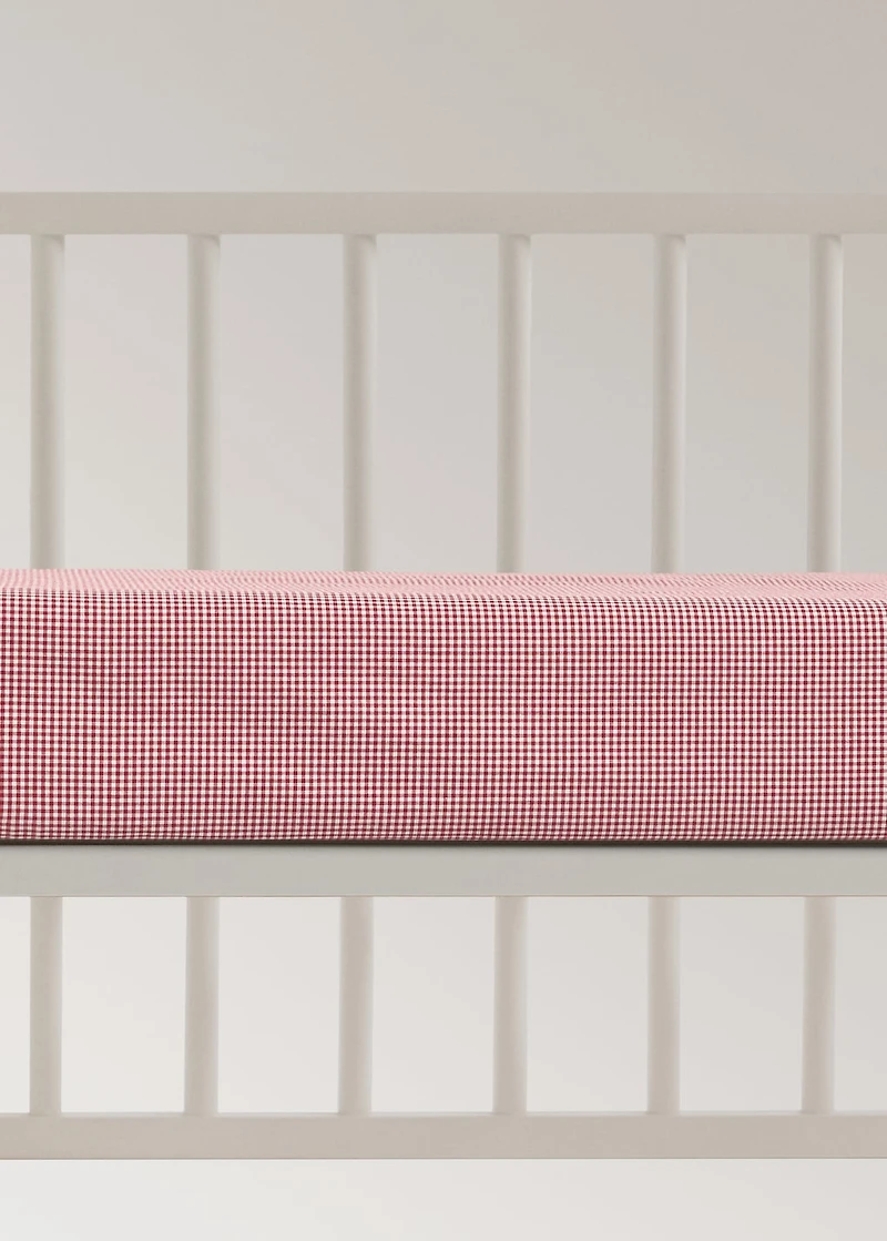 Yarn-dyed gingham-check fitted sheet