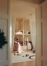 Yarn-dyed gingham-check children's duvet cover for 135/140 cm bed