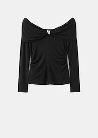 Strapless t-shirt with metallic detail