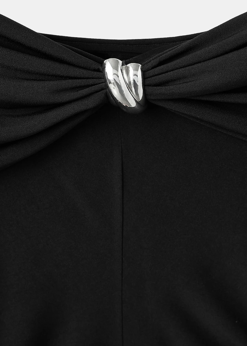 Strapless t-shirt with metallic detail