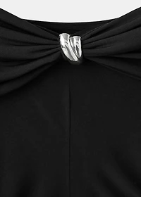 Strapless t-shirt with metallic detail