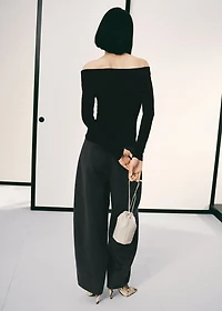 Strapless t-shirt with metallic detail