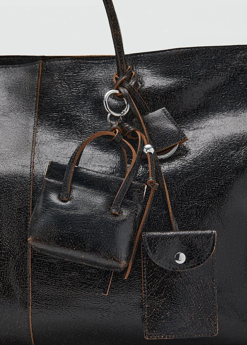 Leather maxi shopper bag