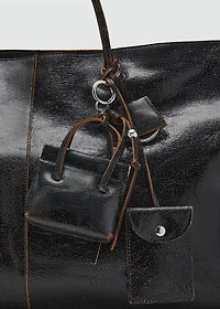 Leather maxi shopper bag