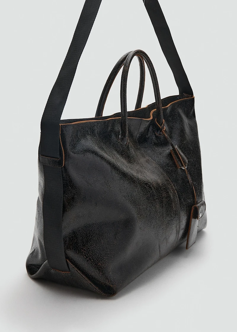 Leather maxi shopper bag