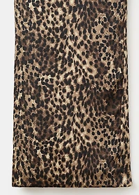 Leopard-print satin trousers