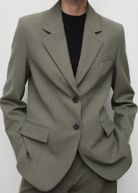 Suit blazer with flap pockets