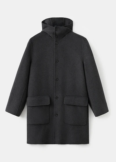 Handmade wool coat with hood