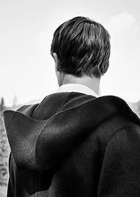 Handmade wool coat with hood