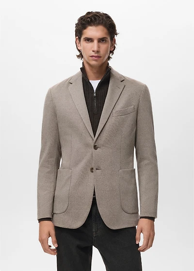 Slim-fit micro-houndstooth jacket