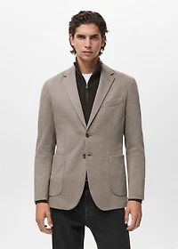 Slim-fit micro-houndstooth jacket