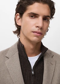 Slim-fit micro-houndstooth jacket