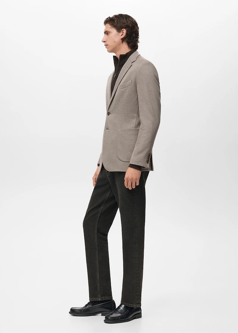 Slim-fit micro-houndstooth jacket