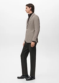 Slim-fit micro-houndstooth jacket