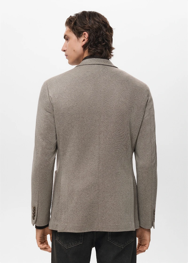 Slim-fit micro-houndstooth jacket