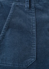 Faux-velvet flared pants