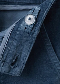 Faux-velvet flared pants