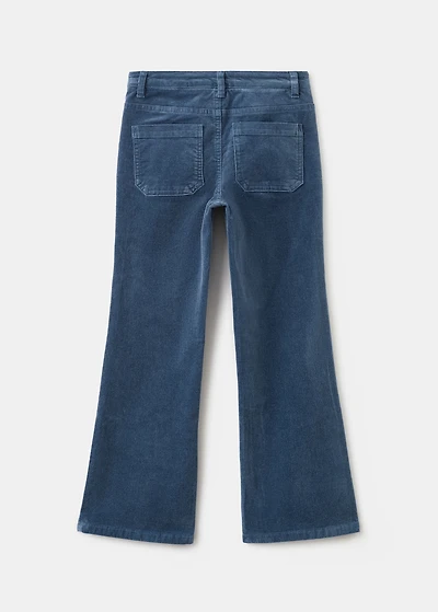 Faux-velvet flared pants