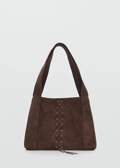 Leather bag with cord detail