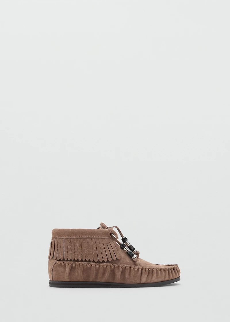 Fringed leather loafers
