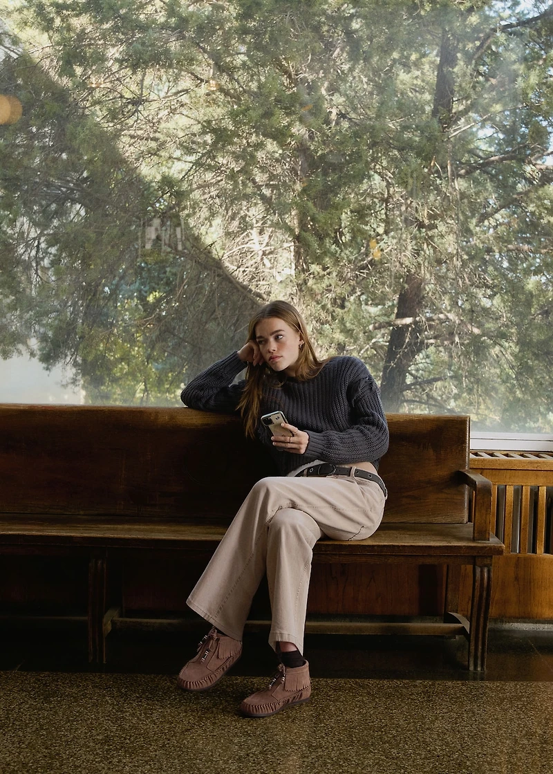 Fringed leather loafers