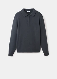 Knitted wool blend polo sweater