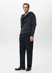 Knitted wool blend polo sweater