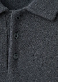 Knitted wool blend polo sweater
